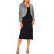 thumbnail image 2 of INSPIRE CHIC Chaqueta corta de mujer de piel sintética con mangas largas y frente abierto gris S, 2 of 6