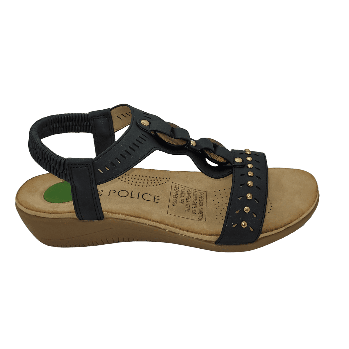 Sandalias Police Black Po-pos25b008 - Talla 37