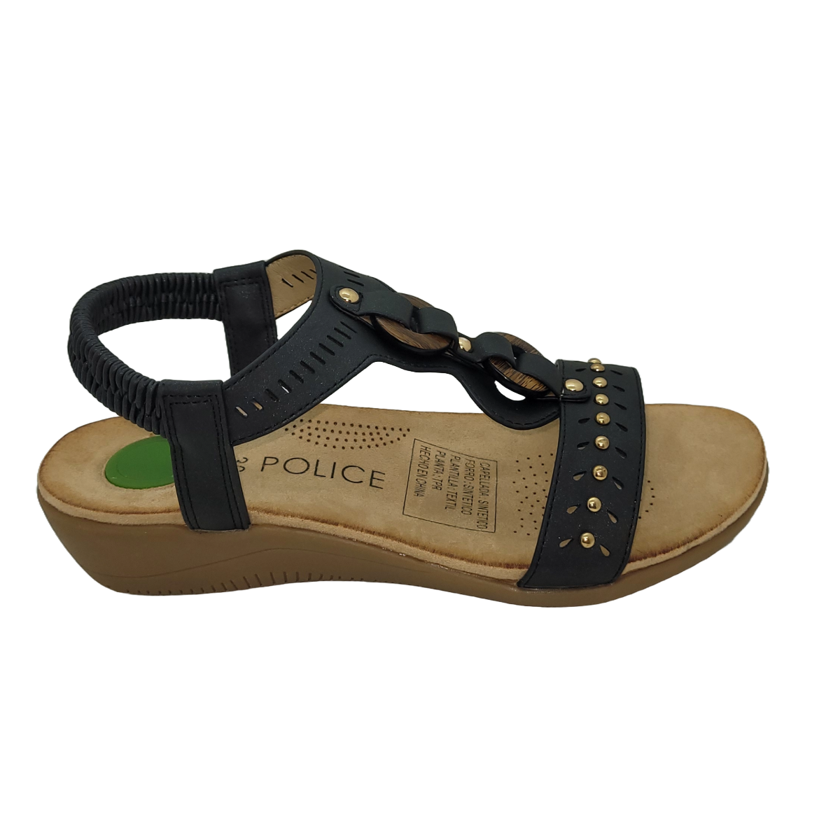 Sandalias Police Black Po-Pos25B008 - Talla 37