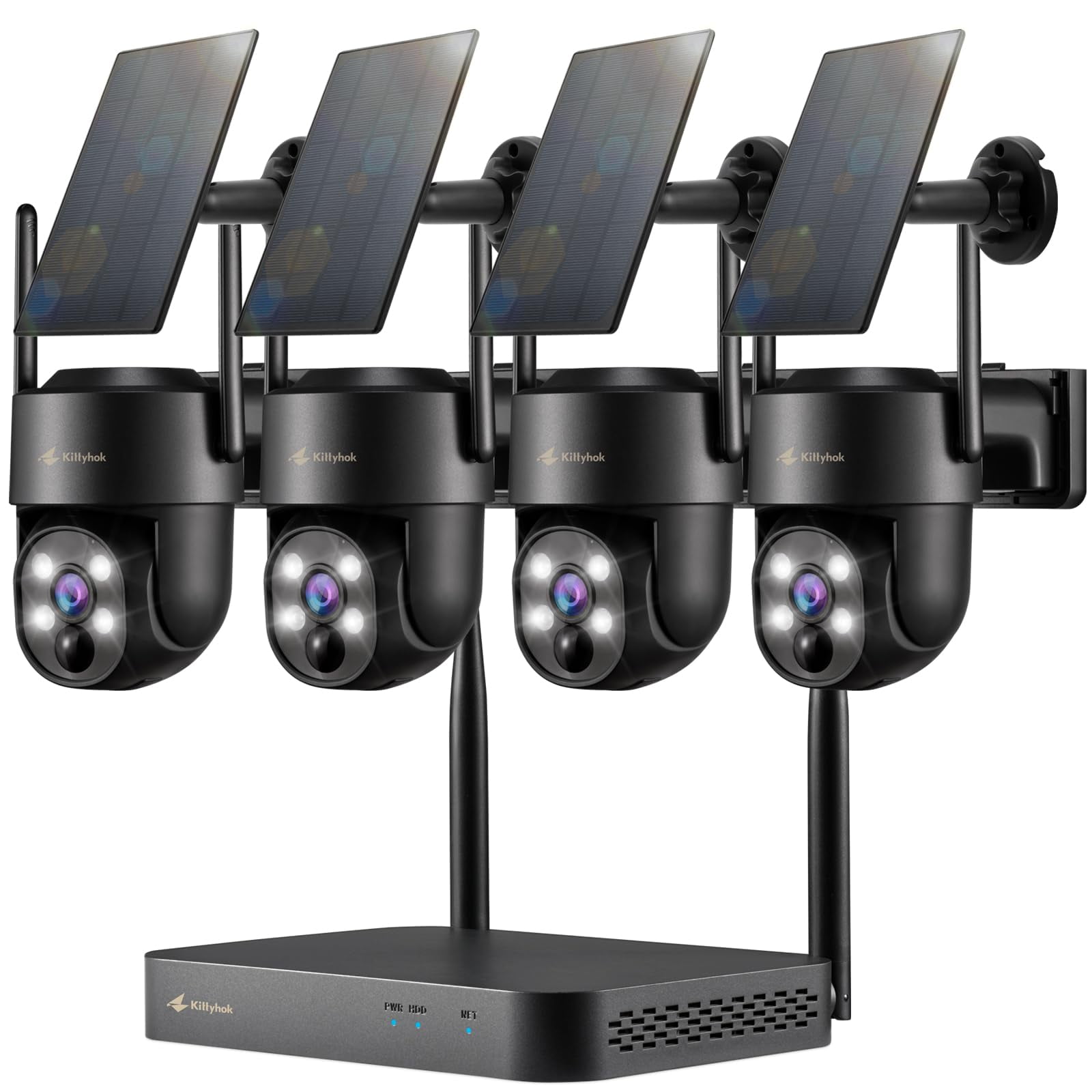 Sistema De Cámara De Seguridad Solar Kittyhok 2k Con Detección Humana