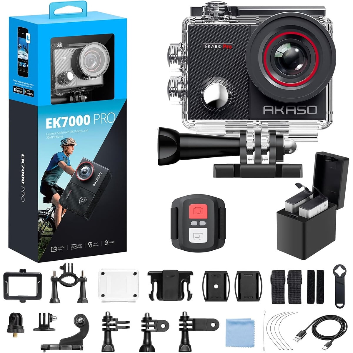 Cámara Deportiva Akaso Ek7000 Pro 4k Pantalla Táctil Eis