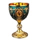 thumbnail image 1 of Copa Medieval Vintage Hecha A Mano Grabada Boda Novedad Decoración Azul, 1 of 5
