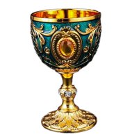 Bothyi - Copa Medieval Vintage Hecha A Mano Grabada Boda Novedad Decoración Azul
