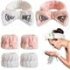 thumbnail image 1 of Juego de 6 diademas y muñequeras para lavado de rostro, diadema de spa, toalla de muñeca para lavado de rostro, diadema de maquillaje suave y muñequera absorbente para evitar que el agua se escurra..., 1 of 7