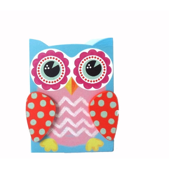 Monedero DeSma Group, diseño de búho multicolor, madera, 12 x 8 x 15 cm