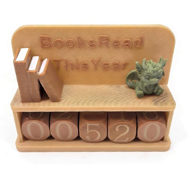 Contador libros leídos año adorable estético lector números giratorios decoración escritorio blanco planta