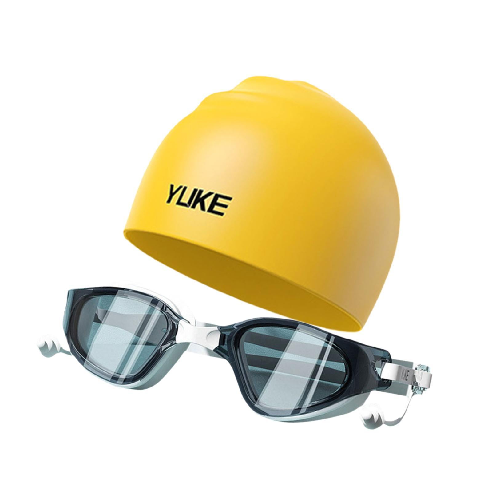 Ioensy - Gafas De Natación Con Gorro Para Adultos, Antivaho, Amarillas