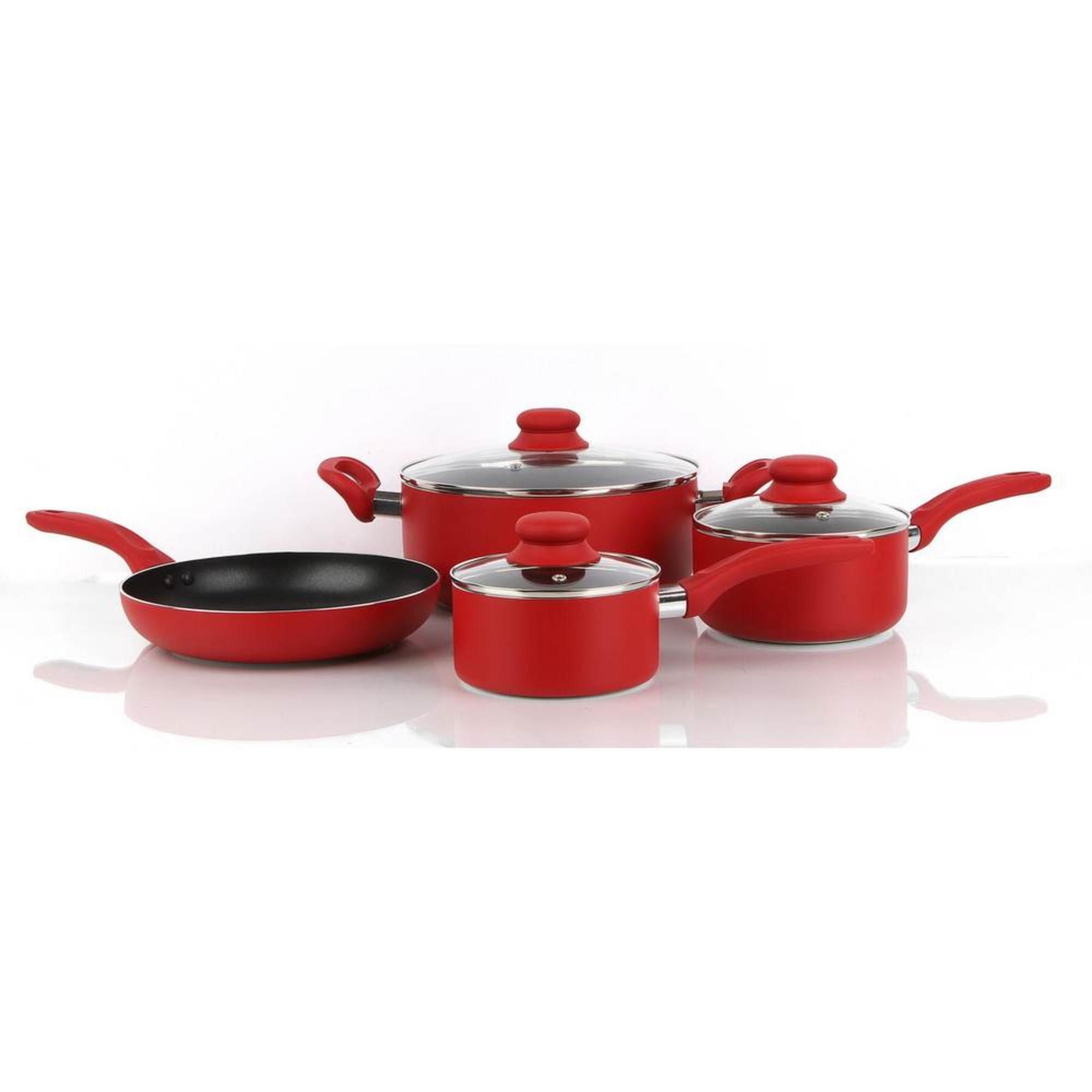 Mainstays - Batería De Cocina Alumino Mango Soft 7 Piezas Multicolor