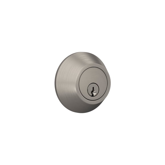 Deadbolt Lock Scout con borde redondo, llave en 2 lados, níquel satinado