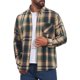 thumbnail image 5 of INSPIRE CHIC Camisa de Franela a Cuadros Casual de Manga Larga Retro de Algodón Cepillado para Hombre S Caqui Verde, 5 of 6