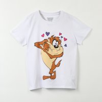 Polera Manga Corta Mujer Taz Love Blanco Looney Tunes