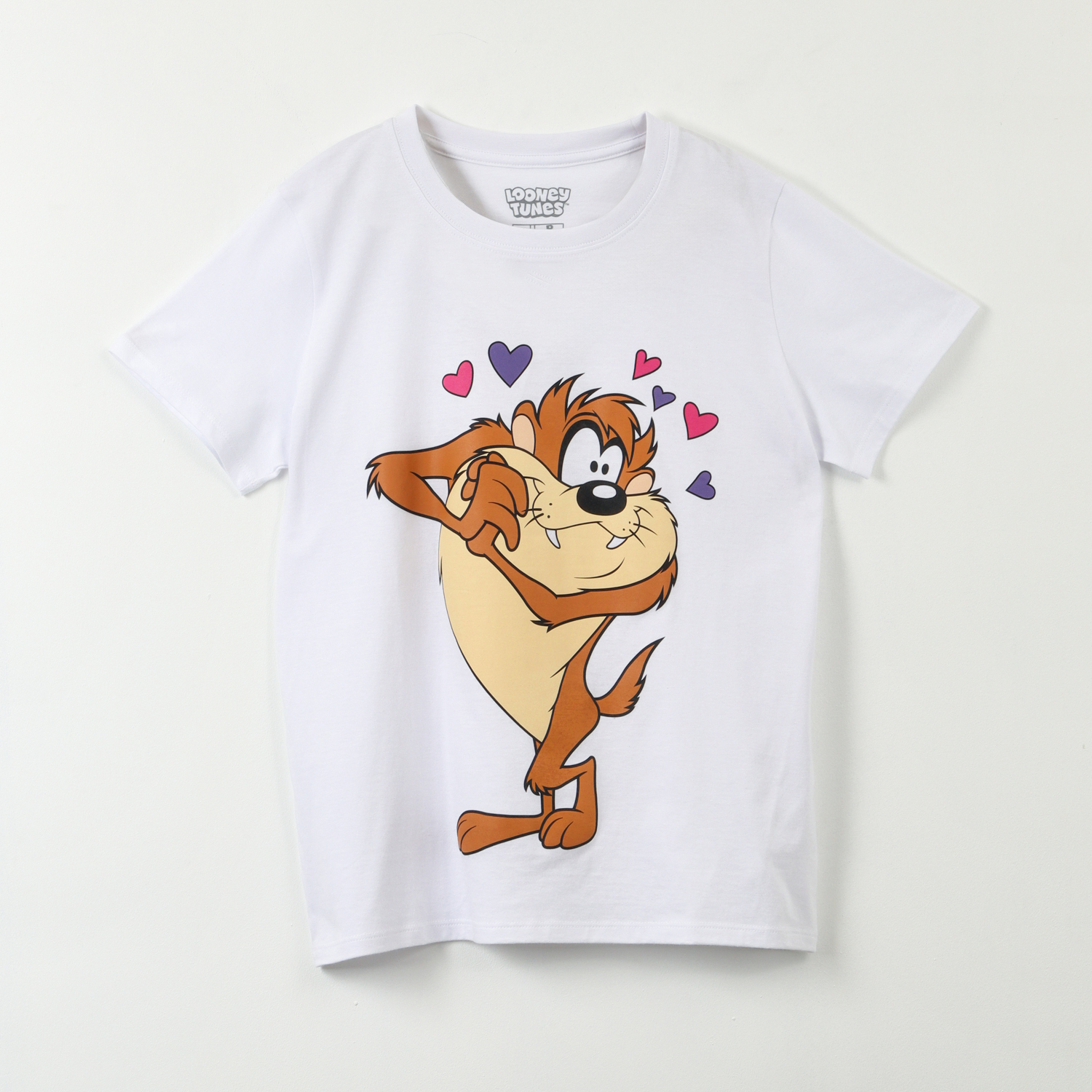 Polera Manga Corta Mujer Taz Love Blanco Looney Tunes