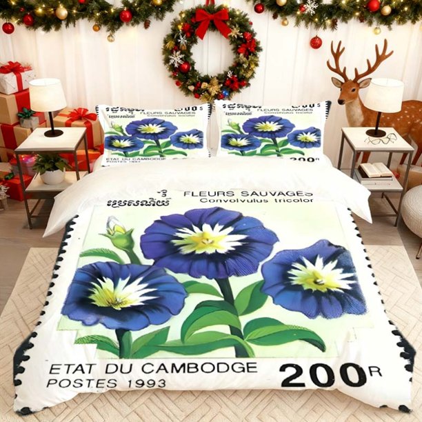 Cambodian Stamp Quilt Cover Set Bedding Set Quilt Cover Pillowcase Set Soft Comfortable Suitable for Home And Bedroom Guest Rooms