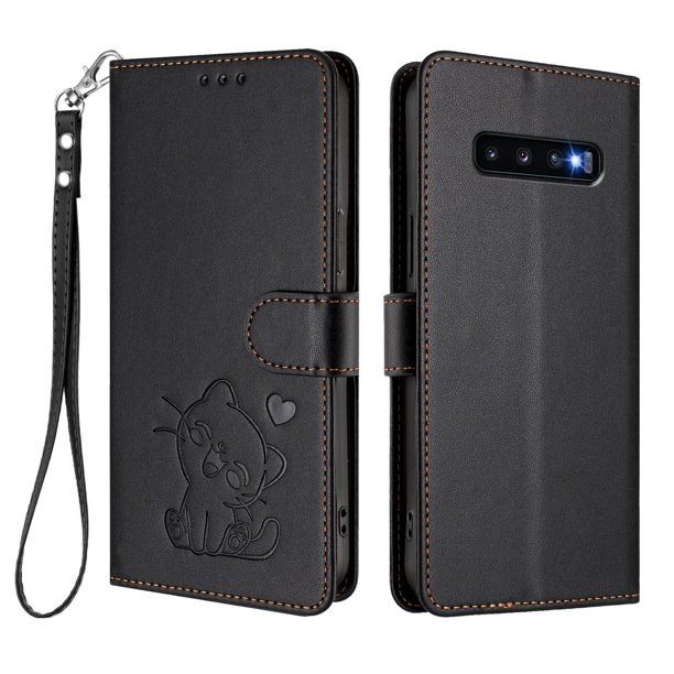 Funda de Gato tipo Libro para Samsung Galaxy S10 Plus, Negro