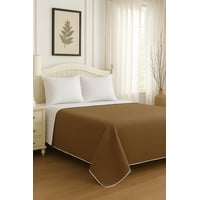 Clems - Cubrecama Quilt Reversible 1.5 Plazas 180X260Cm Café