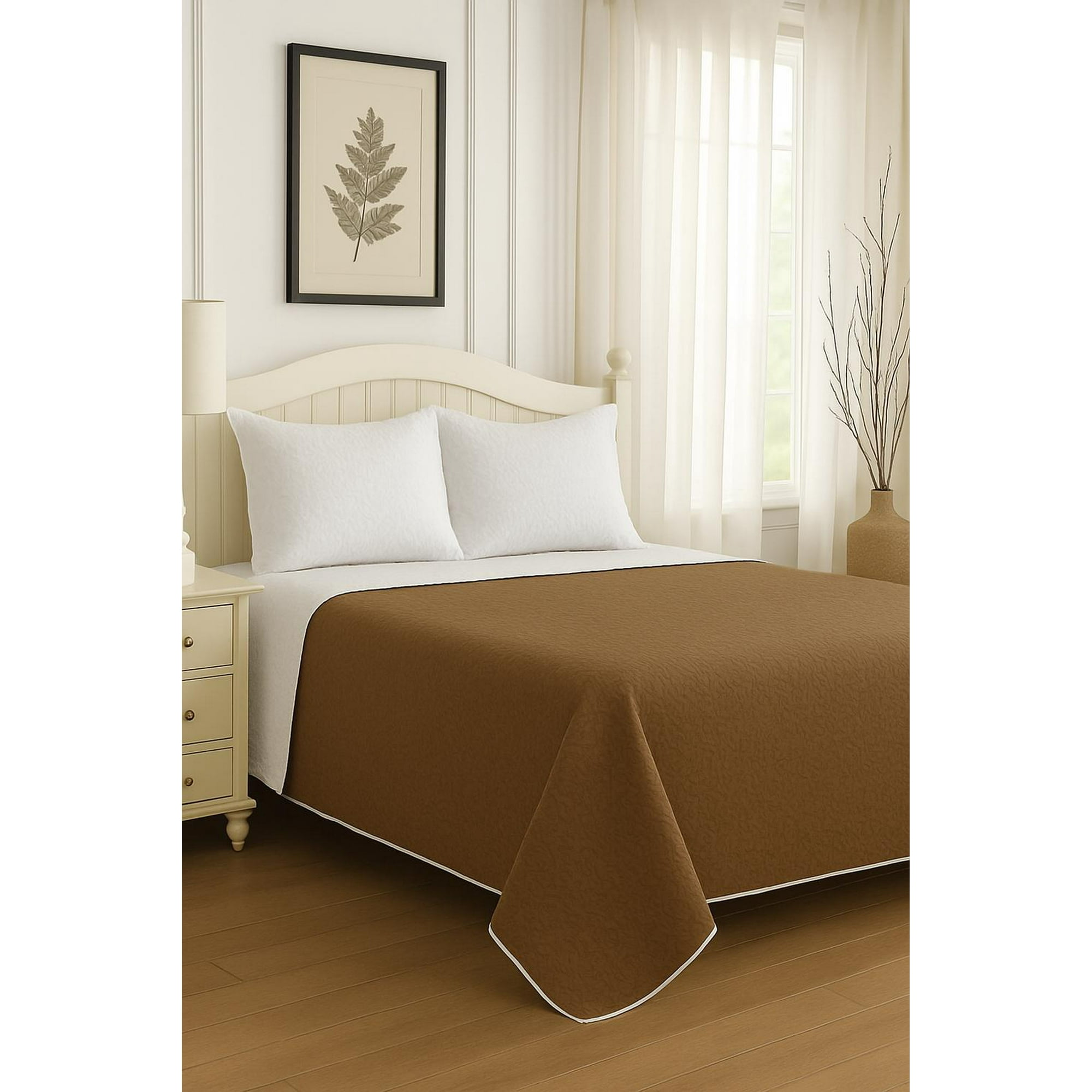 Clems - Cubrecama Quilt Reversible 1.5 Plazas 180x260cm Café Cafe 1,5 Plazas