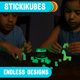 thumbnail image 4 of Cubos apilables KOMARC GAMES StickiKubes 125 cubos que brillan en la oscuridad, 4 of 7