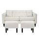 thumbnail image 1 of Sofa New Retro 3c + 2 Pouf Felpa 00 Crudo, 1 of 6