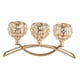 thumbnail image 3 of Candelabro De Cristal 3 Brazos Adorno De Mesa De Boda Dorado, 3 of 5