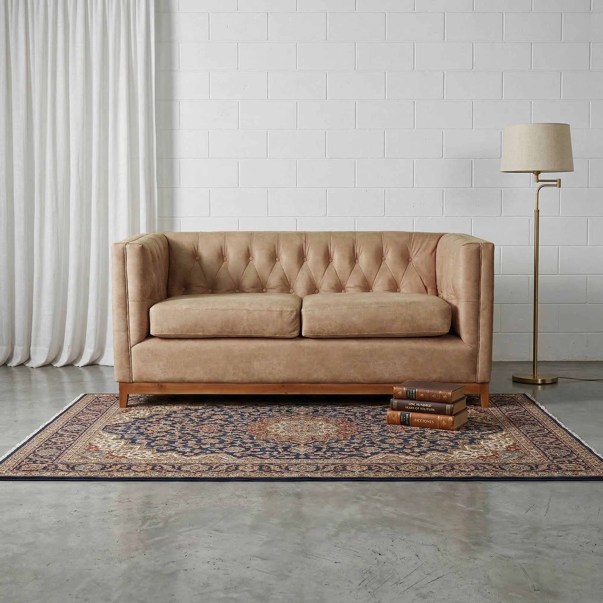 Latam Home - Sofa Roma 2c Cuero Colorado Beige