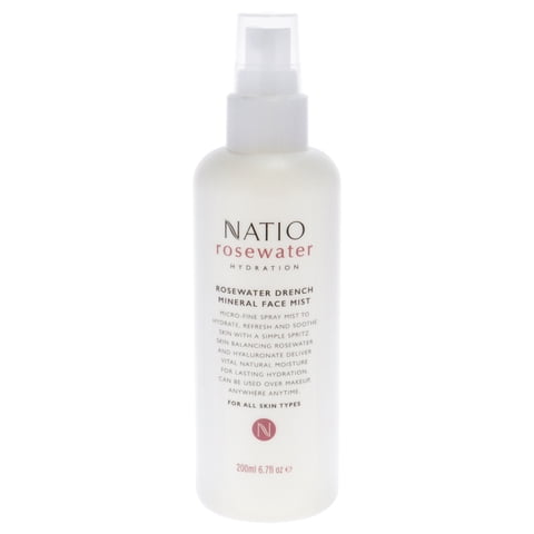 Spray Natio Rosewater Drench Mineral Face Mist 200Ml Mujer