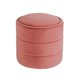 thumbnail image 1 of Otoman de Almacenamiento Benjara Pero Redondo de 18 cm en Terciopelo Rosa Blush, 1 of 6