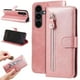 thumbnail image 1 of Funda con Cremallera para Samsung Galaxy S25 FE, Carcasa Cartera de Cuero PU con Soporte y Tarjetero, 1 of 5