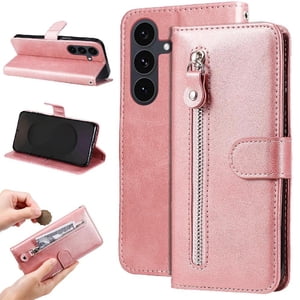 Gangxun - Funda Con Cremallera Para Samsung Galaxy S25 Fe, Carcasa Cartera De Cuero Pu Con Soporte Y Tarjetero