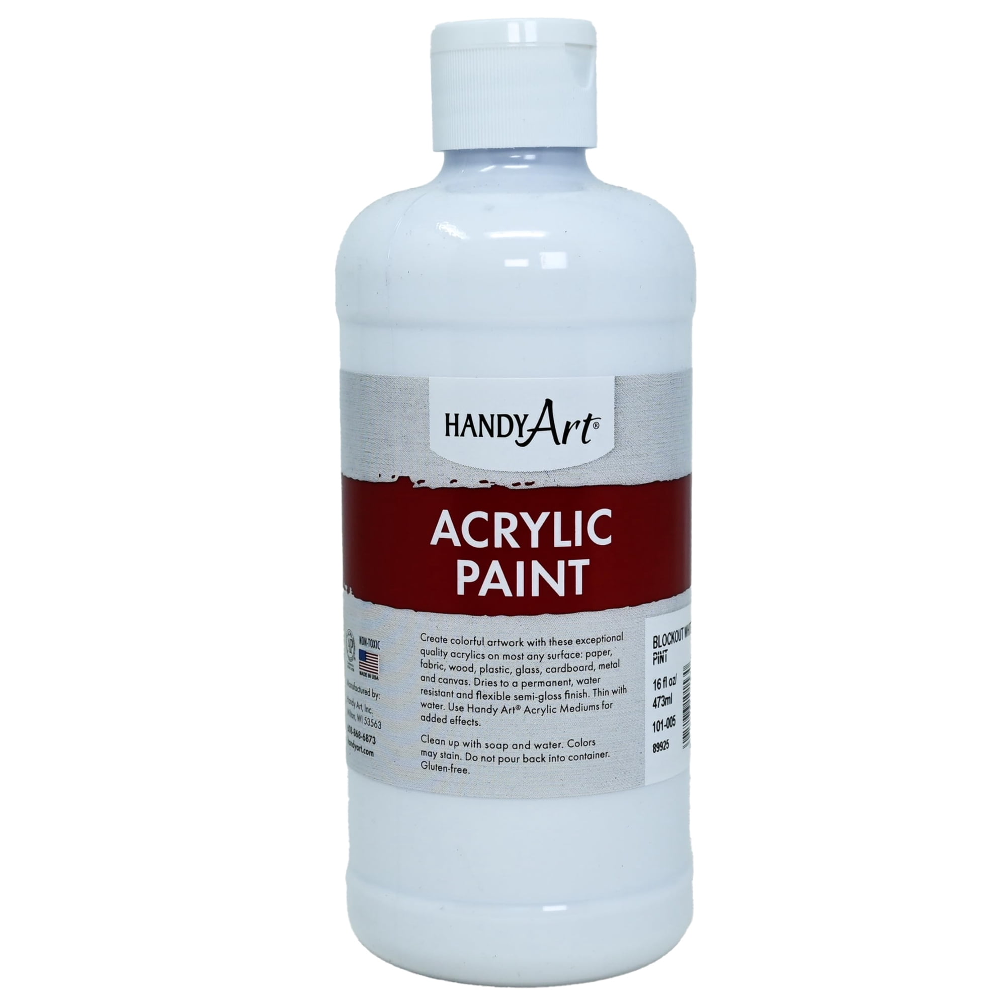 Pintura Acrílica Handy Art Blockout Blanca, 473 Ml, Semibrillante