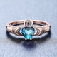thumbnail image 1 of Elegant Heart-Shaped Zircon Eternity Wedding Ring - 18K Gold Plated Engagement Promise Ring for Women - Perfect for Brides and Bride-to-Be, 1 of 5