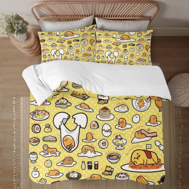 GUDETAMA 3-Piece Bedding Set For Kids Boys Girls Adult Cartoon Warm Cute Fashion Holiday Present Gift Bed Sheets
