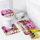 thumbnail image 4 of Familia Larva-theme 4-Piece Shower Curtain Set with Rugs, Waterproof Bathroom Decor Set Includes Bath Mat, U-Shaped Rug, Toilet Lid Cover and Curtain with Hooks, 4 of 6