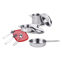 Sweet Home - Juego De Ollas Y Utensilios De Cocina Metálicos Para Niños