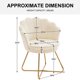 thumbnail image 2 of Silla de tocador Furnimart con respaldo tipo concha, peluche sintético y patas doradas, 2 of 8