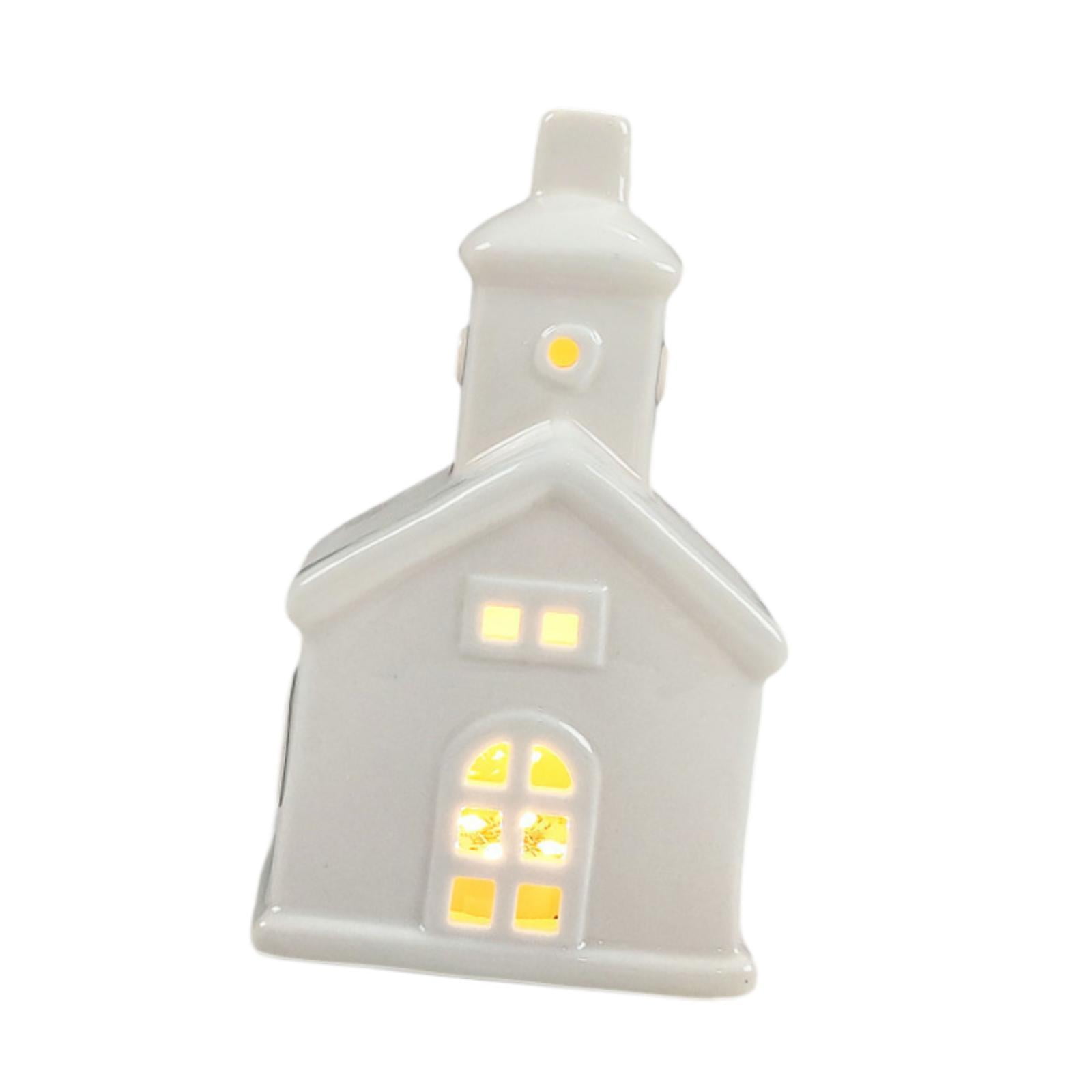 Magideal - Casita Navideña En Miniatura, Decoración Navideña Con Luz, Regalo Artesanal, Adorno Creativo Para El Escritorio, Ideal Para La Habitación Durante Las Estilo A