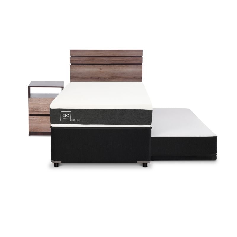 Cic - Diván New Ortopedic Black 1.5 Plaza Base Normal