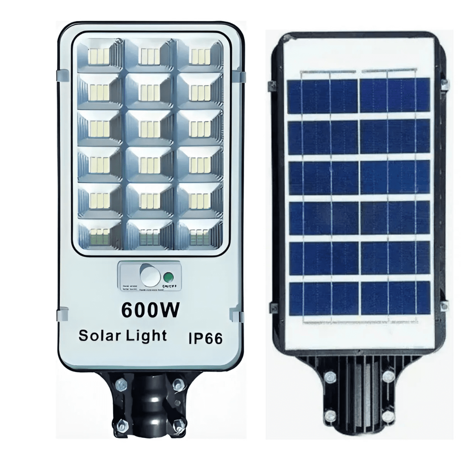 Genérico - Foco Led Con Panel Solar 600w Exterior Ip66 + Soporte Negro Blanco Frío