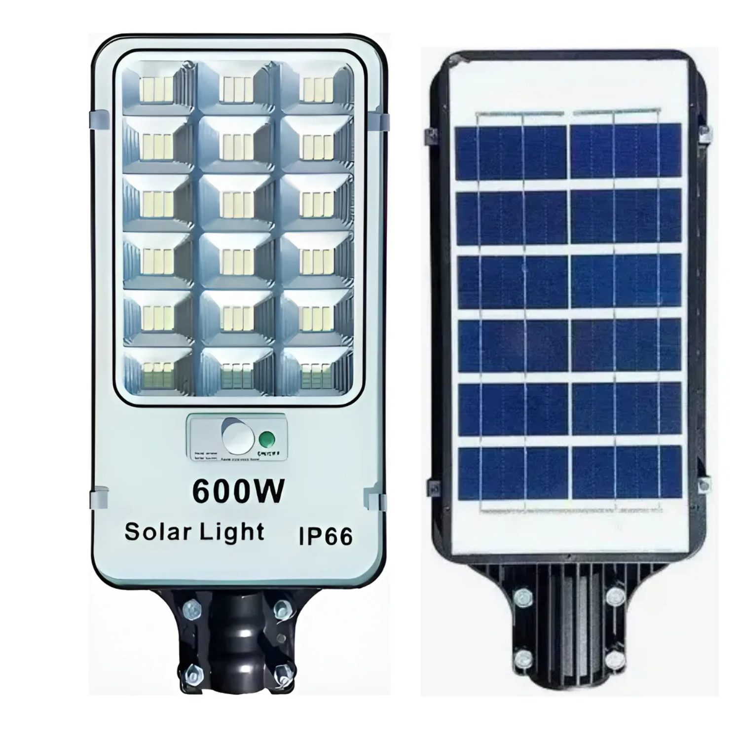 Genérico - Foco Led Con Panel Solar 600W Exterior Ip66 + Soporte Negro Blanco Frío