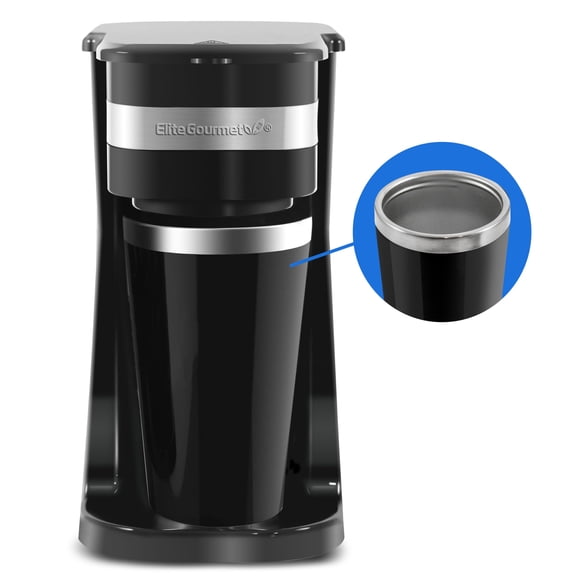 Cafetera Elite Gourmet EHC111A con taza térmica de 400 ml, color negro
