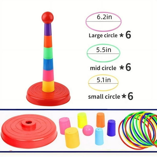 Children Outdoor Fun & Toy Sports Circle Ferrule Stacked Layers Game Parent-Child Interactive Ferrule Throwing Game Kids