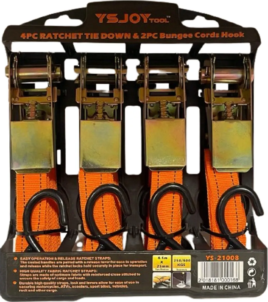 Genérico - Linga O Eslinga De Amarre Auto 4 Pcs Largo 4.5M Ancho: 2.5Cm