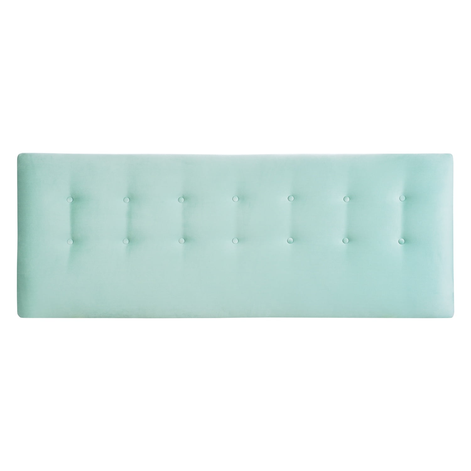 Bodevir - Respaldo Botone Felpa King Verde Agua