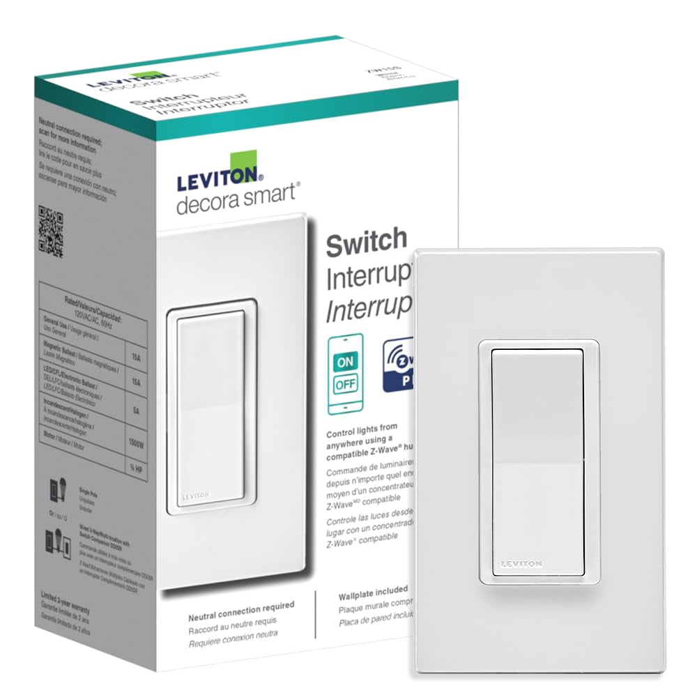 Interruptor Inteligente Leviton Decora Serie Z-wave 800 Zw15s-1rw