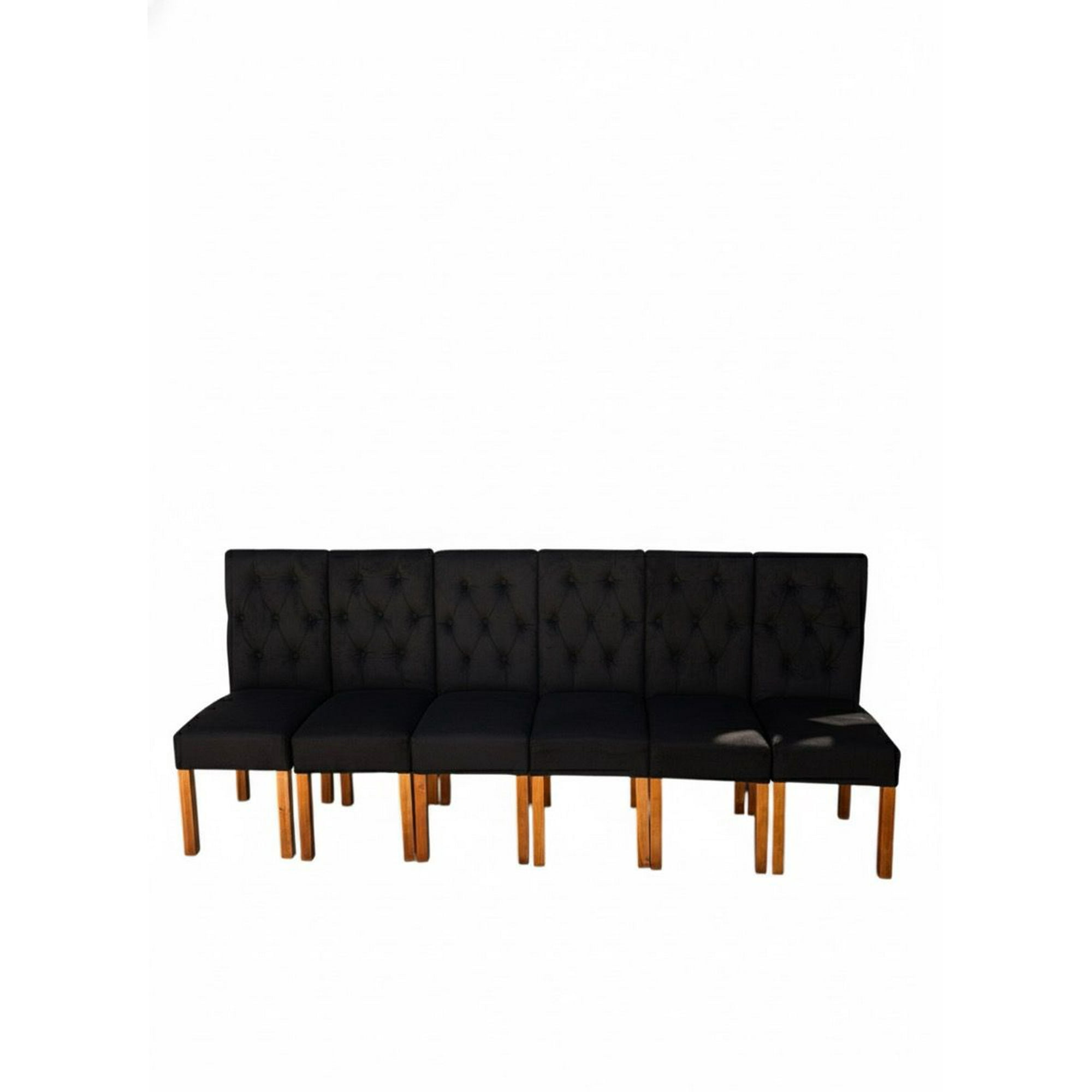 Vitelio - Pack 6 Sillas De Comedor De Madera Capitonés