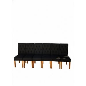 Vitelio - Pack 6 Sillas De Comedor De Madera Capitonés