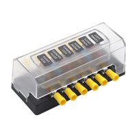 Ioensy - Portafusibles De 12 Vías, 12-32V, Con Luces De Advertencia Led Para Vehículos Marinos, Rv, Suv