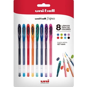 Faber Castell - Lápices Gel Uniball Signo-120 X8 Colores Regulares