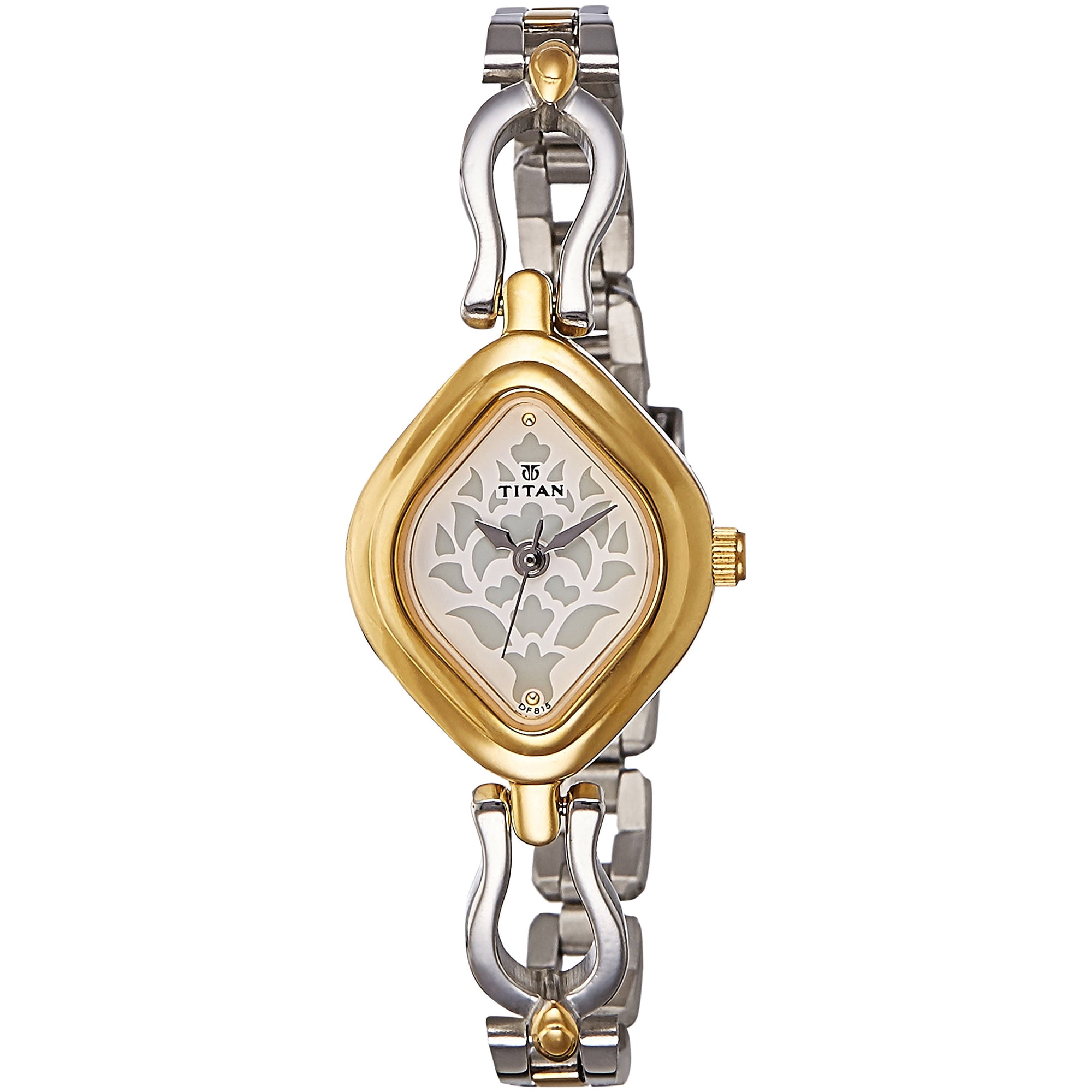 Reloj Titan Con Esfera Con Motivos Florales En Forma De Diamante Para Mujer