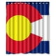 thumbnail image 1 of Cortina de ducha con fondo de la bandera del estado de Colorado, juego de cortina de baño con ganchos, tamaño 60 x 72 pulgadas, 1 of 3