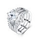 thumbnail image 2 of Juego de Anillos de Compromiso de Moissanita de 3 Quilates Color D VVS1 Juegos Nupciales Anillos de Boda para Mujer Anillos de Promesa de Plata Esterlina 925 para Ella Talla 5-9, 2 of 7